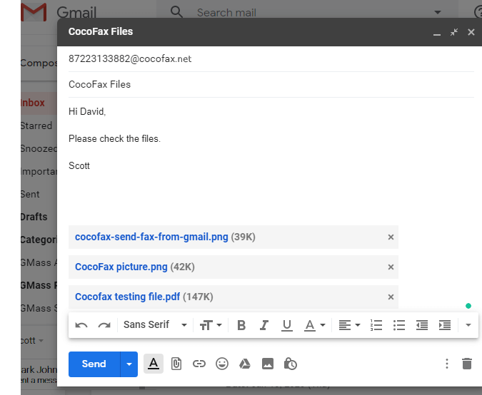 send fax from gmail with cocofax